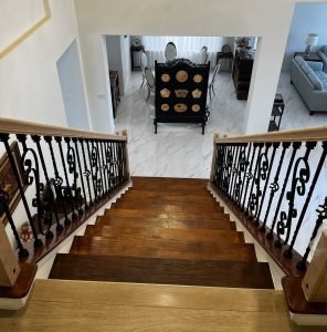 Iron Railings and wooden handrails